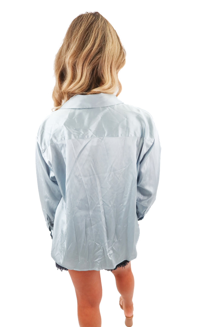 sundays light blue button up (s; fits up to a size 6)