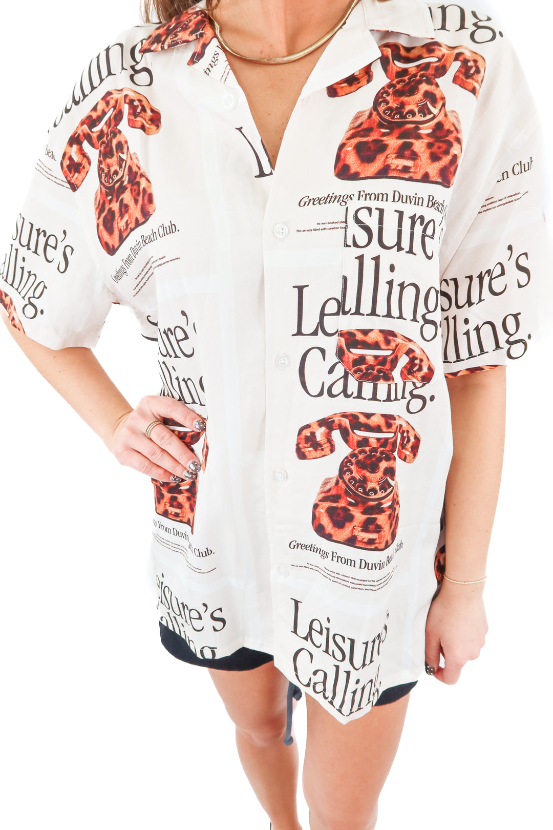 duvin "cat call button up" top (m)*