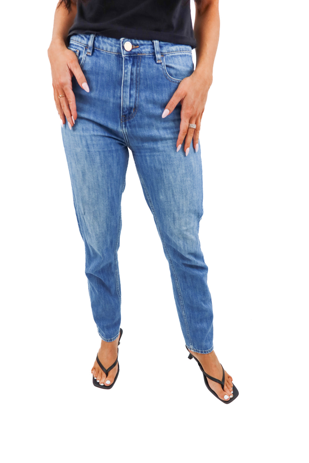 Sezane Mid-Wash Jeans (27; retail $160)