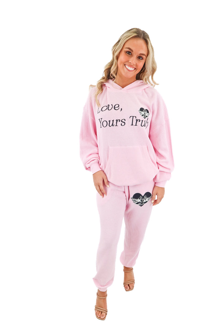 AUCTION boys lie pink waffle knit sweat set (m/l)* - fits a size 2 to 8- ends 11/11 at 8pm CT