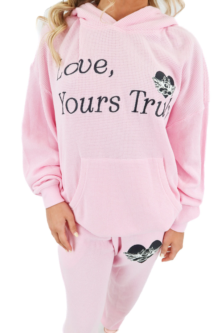 AUCTION boys lie pink waffle knit sweat set (m/l)* - fits a size 2 to 8- ends 11/11 at 8pm CT
