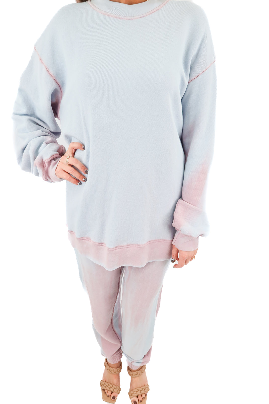 AUCTION cotton citizen blue/pink sweat set (s) - fits a size 2 to 6