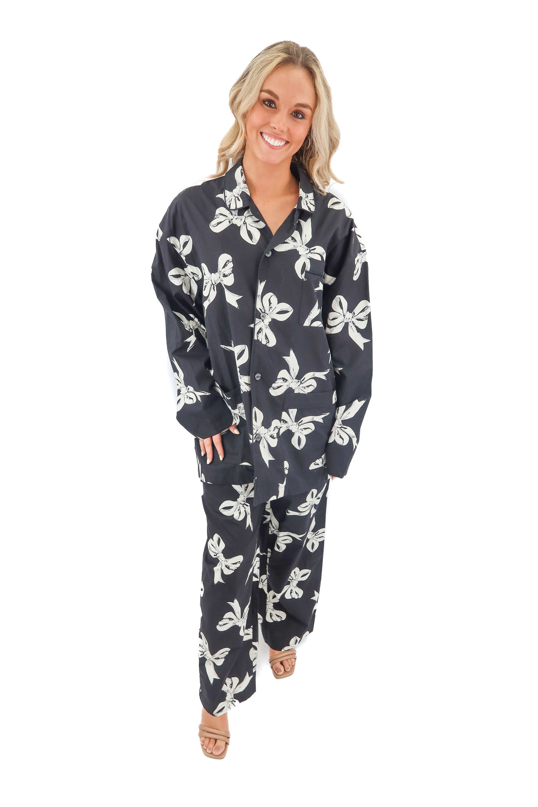 AUCTION coach black bow button up set (s)