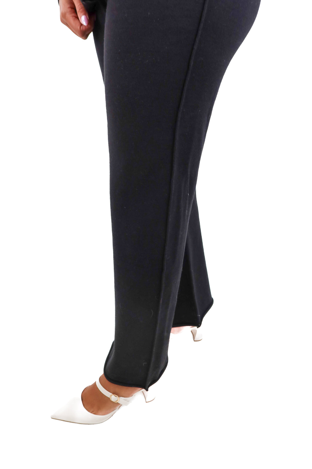 black mock neck sweater & pants set (m)