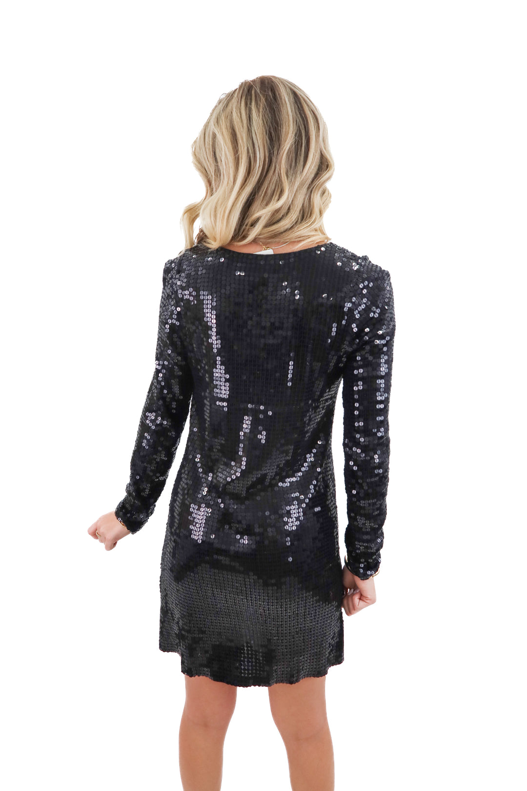 Velvet black sequin dress (S)
