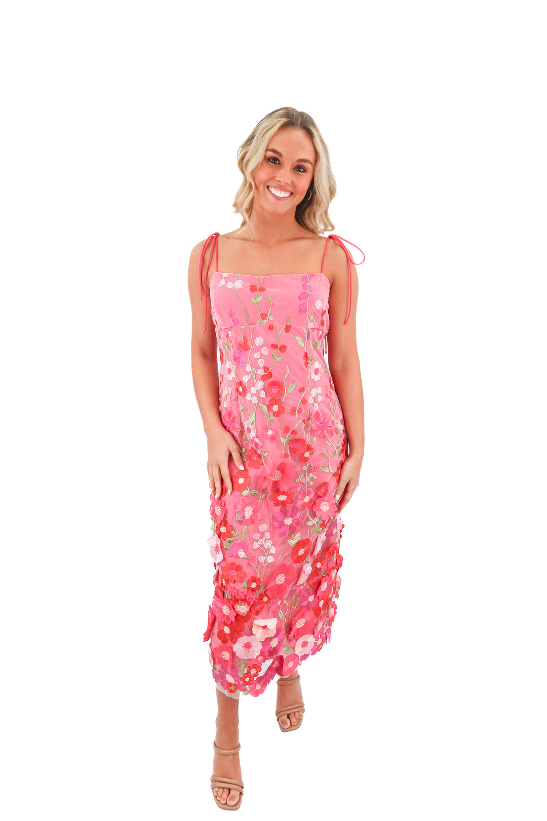 showpo pink floral midi dress NWT (XL; retail $119.95)