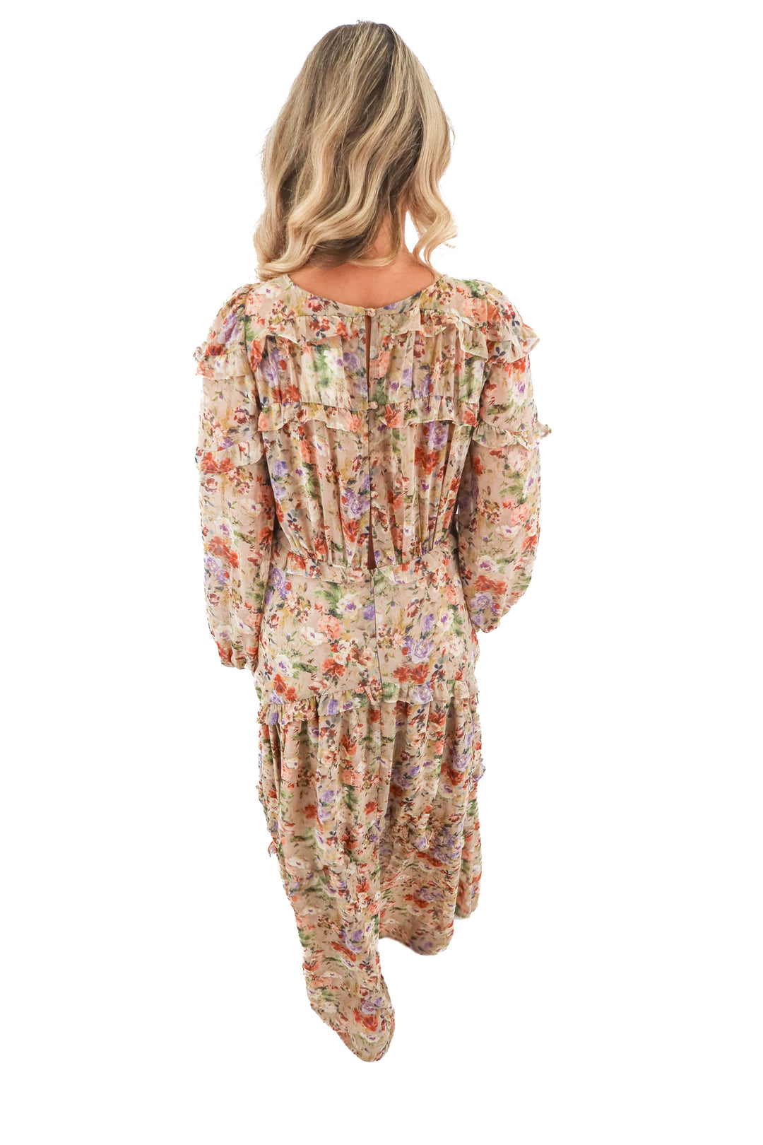 buddy love brown floral maxi dress (m; retail $160)