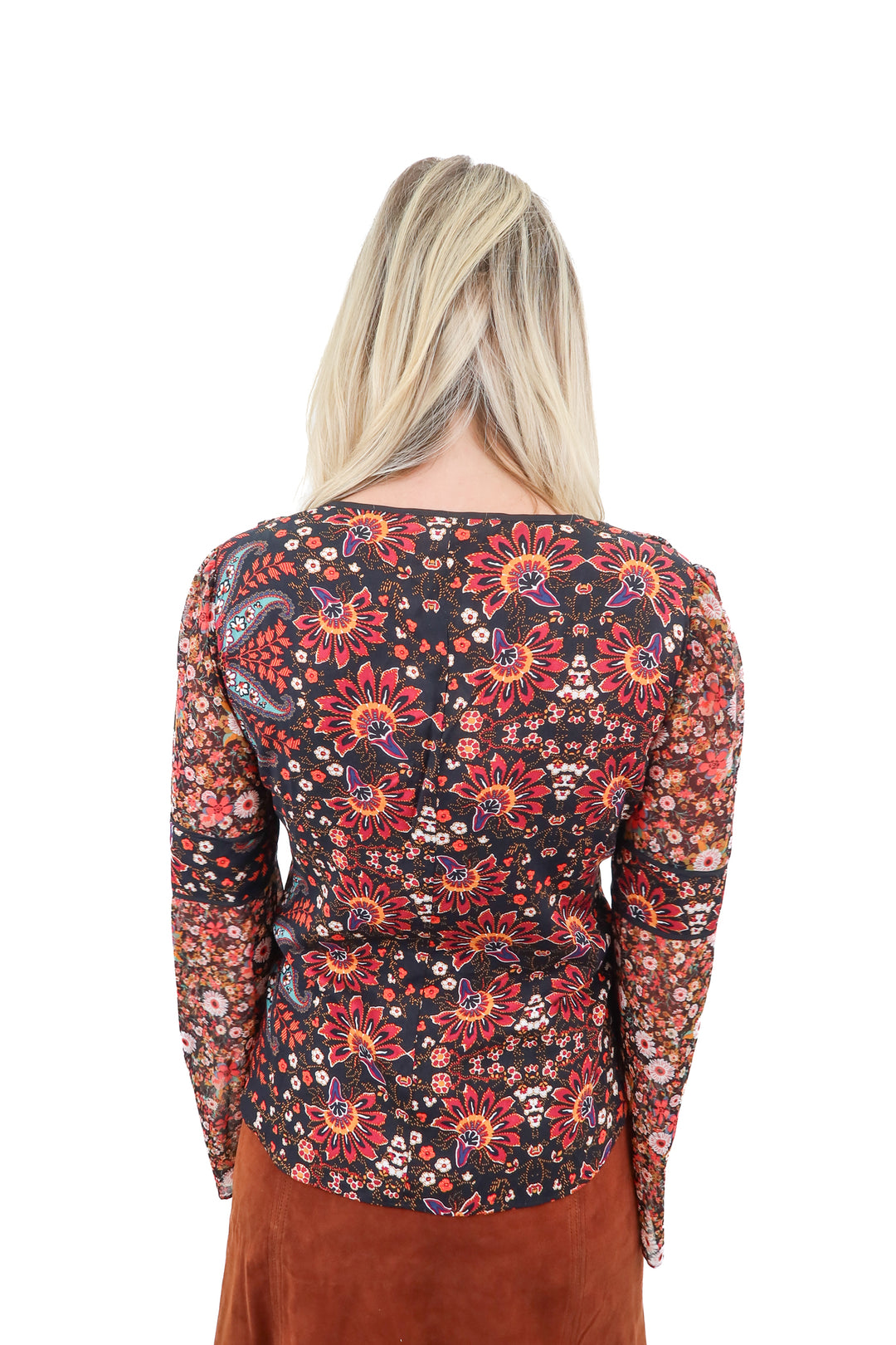BCBG floral long sleeve top NWT (s; retail $88)