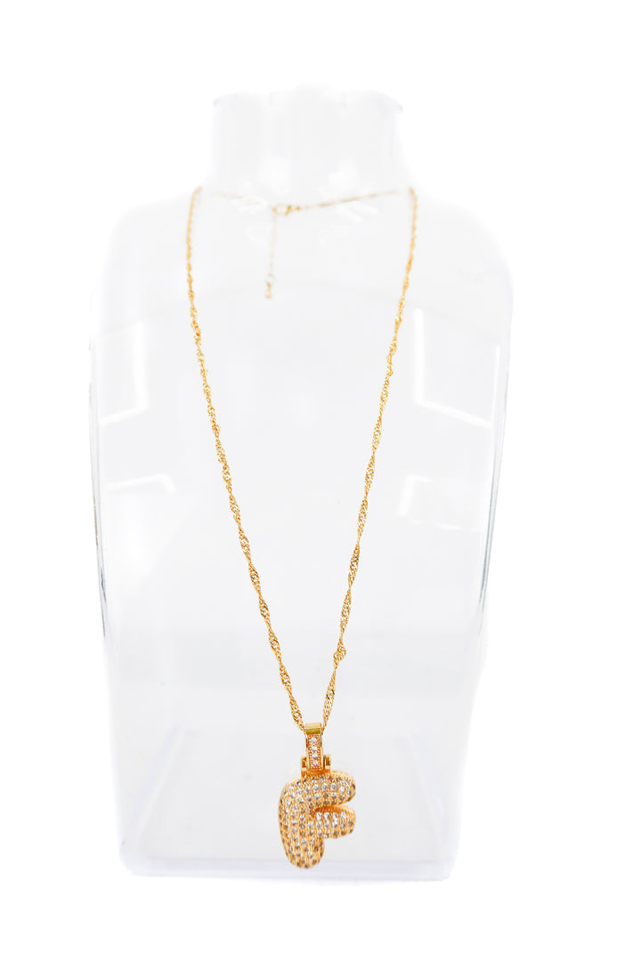 "F" rhinestone necklace