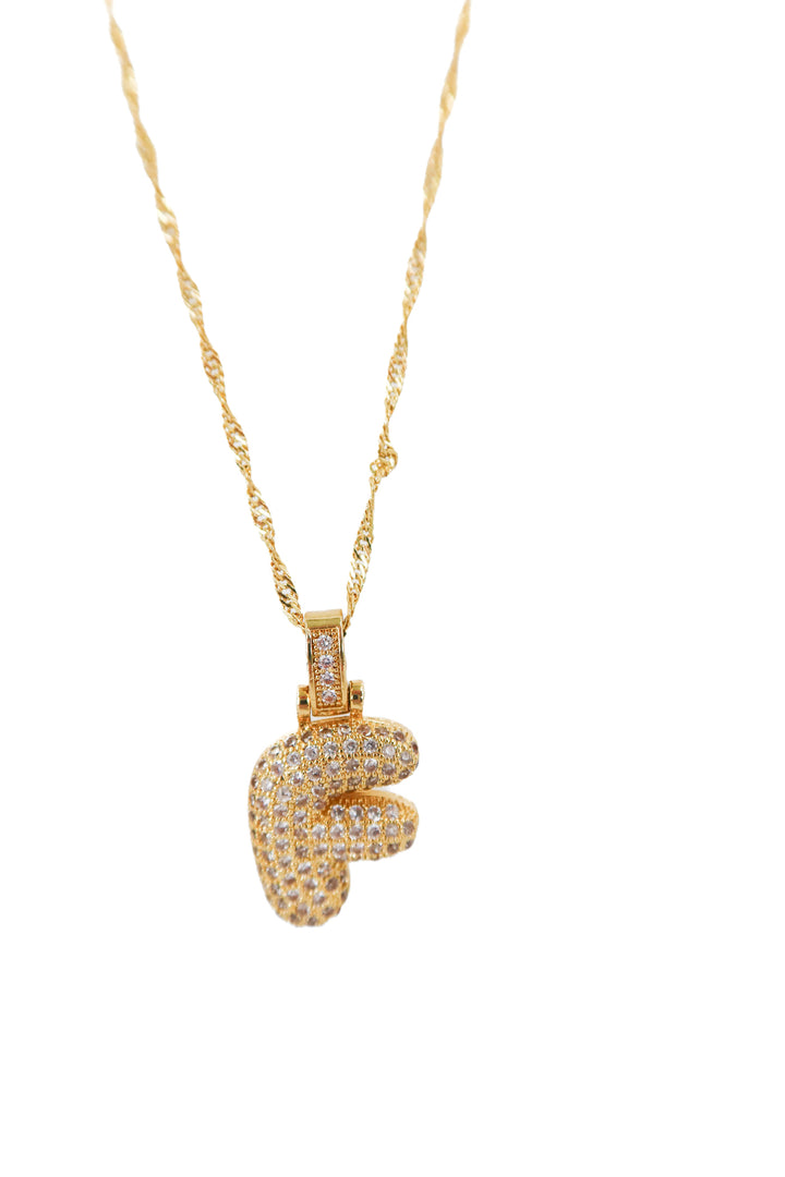 "F" rhinestone necklace