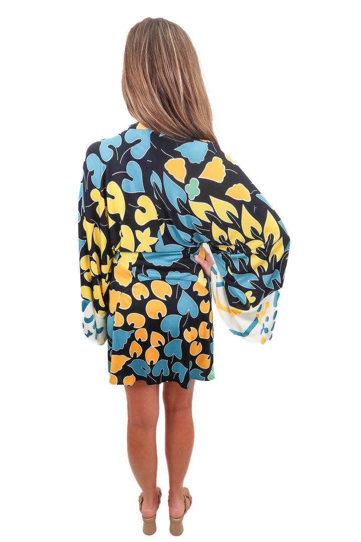 issa london blue/yellow dress (6; retail $152)