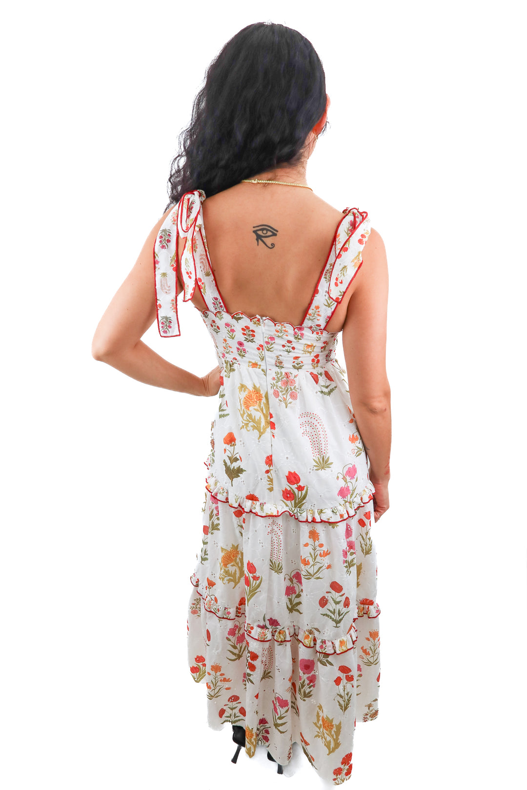 Petal & Pup white floral eyelet maxi dress (S)