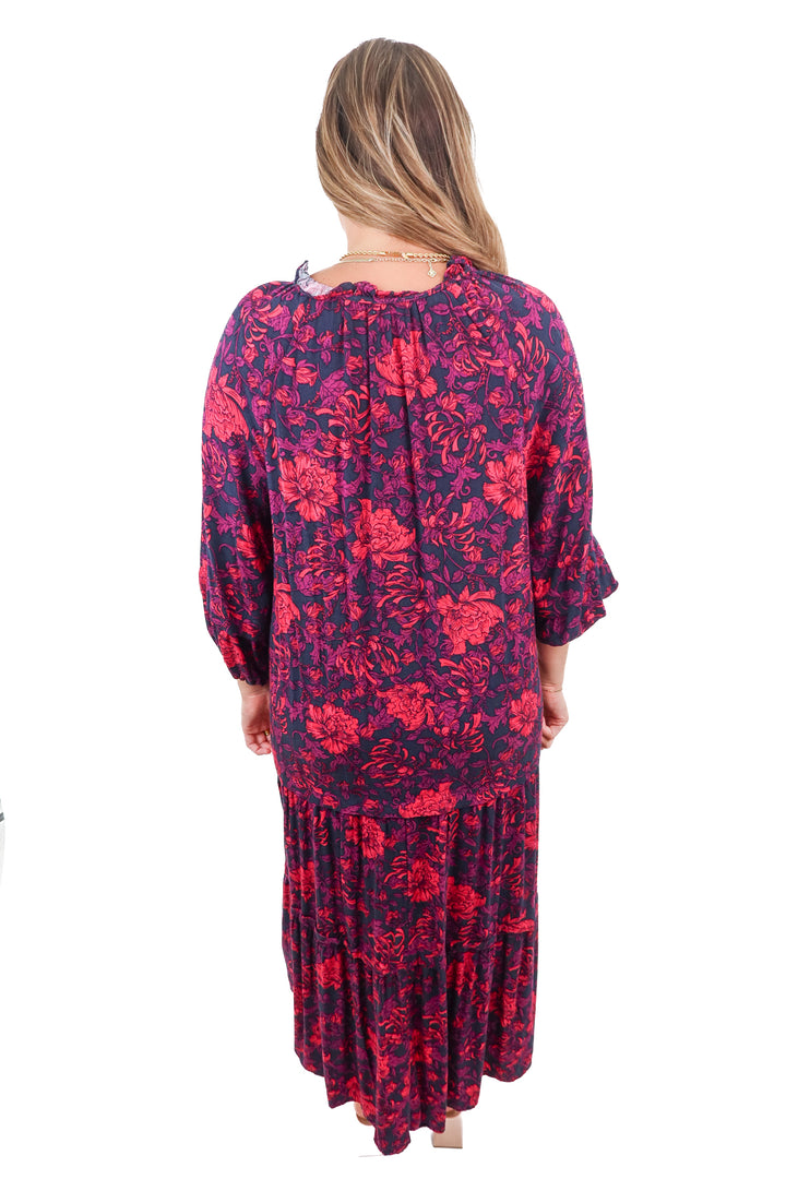 the pioneer woman purple floral maxi dress (L)