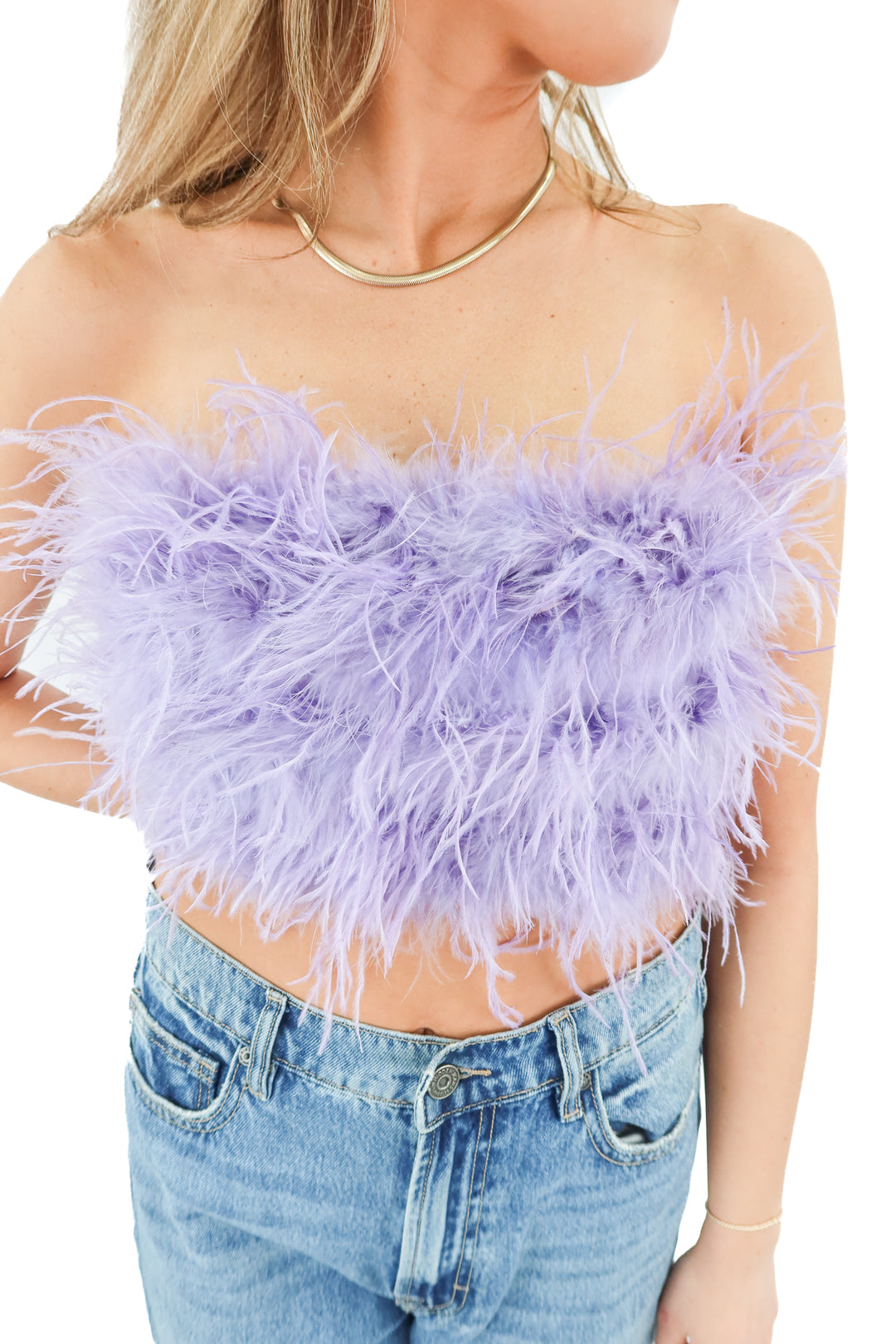 nasty gal purple feather tube top (8)