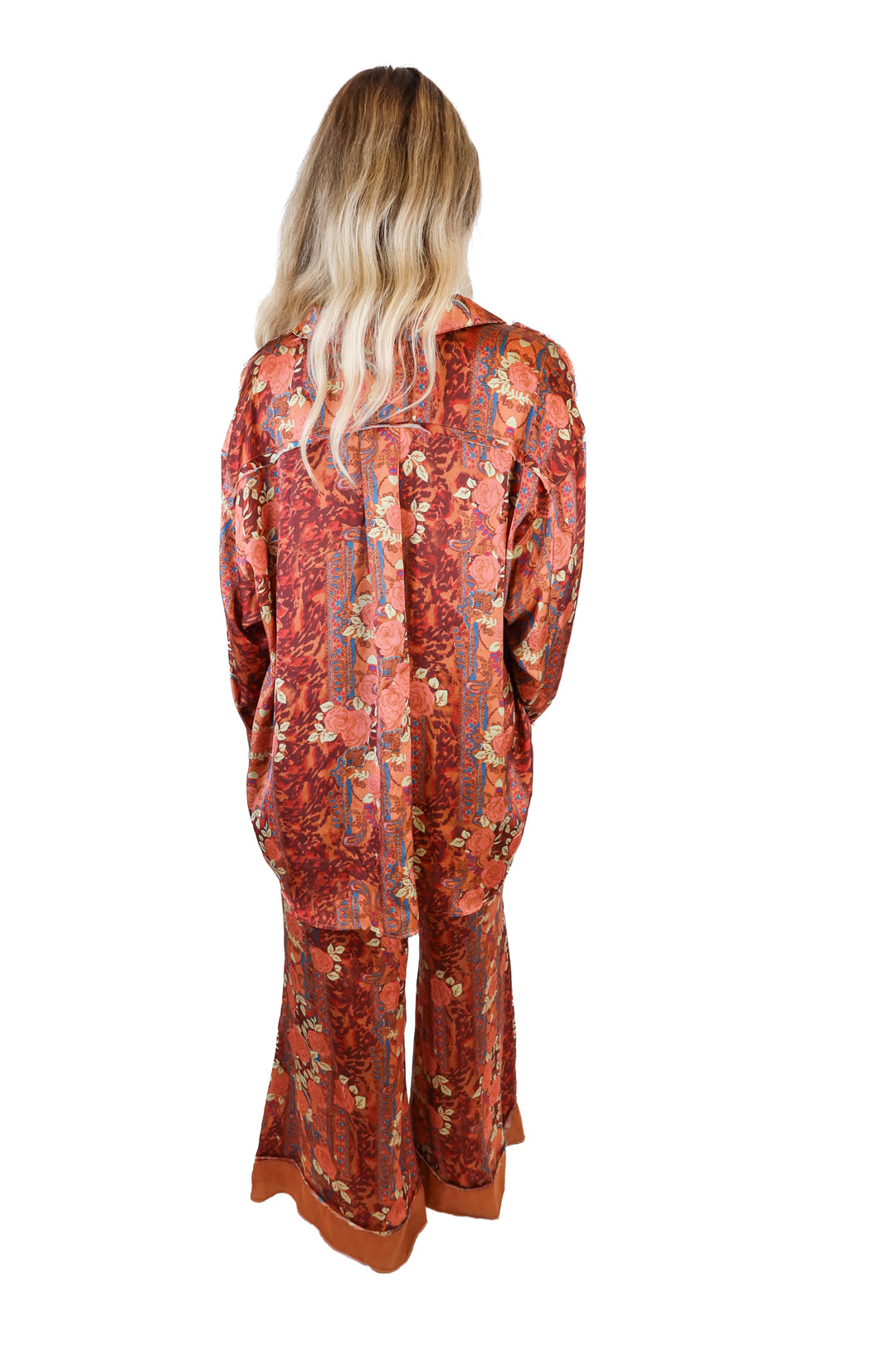 Free People orange/pink/blue printed set (S)