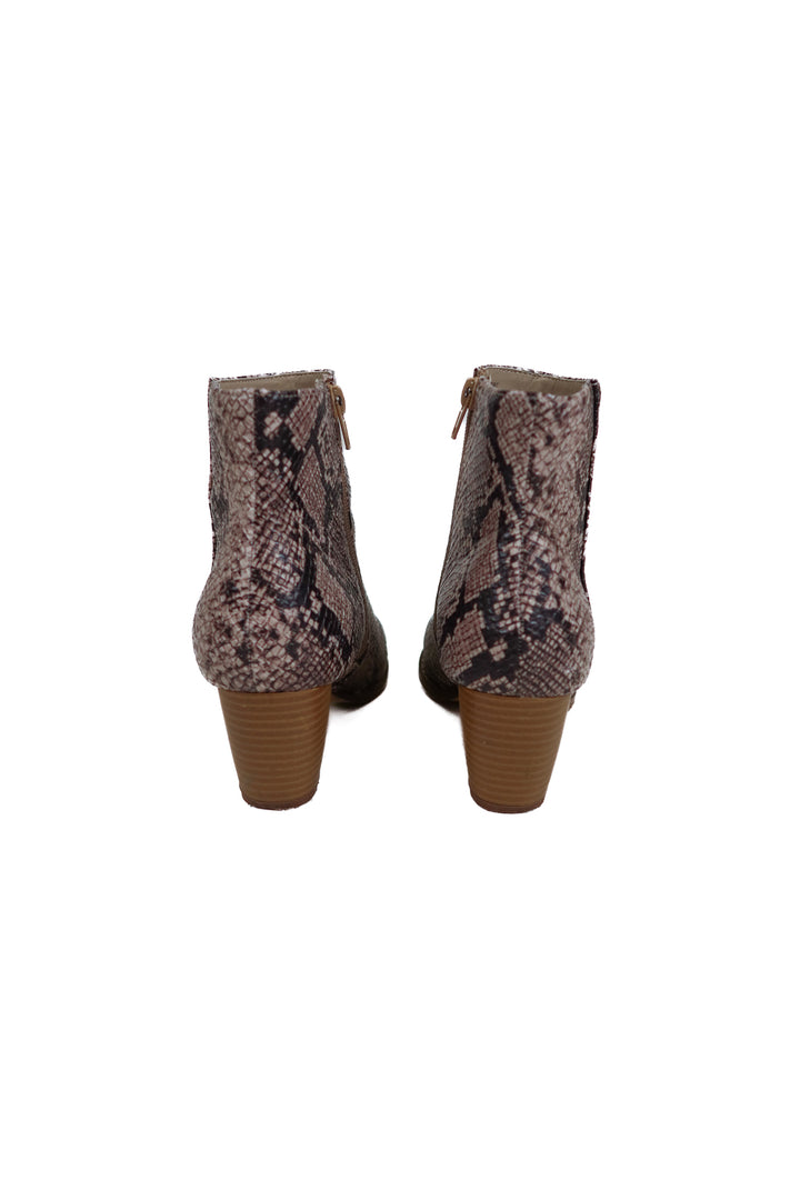 Lulus x Matisse Brown Snakeskin Boots (7.5)