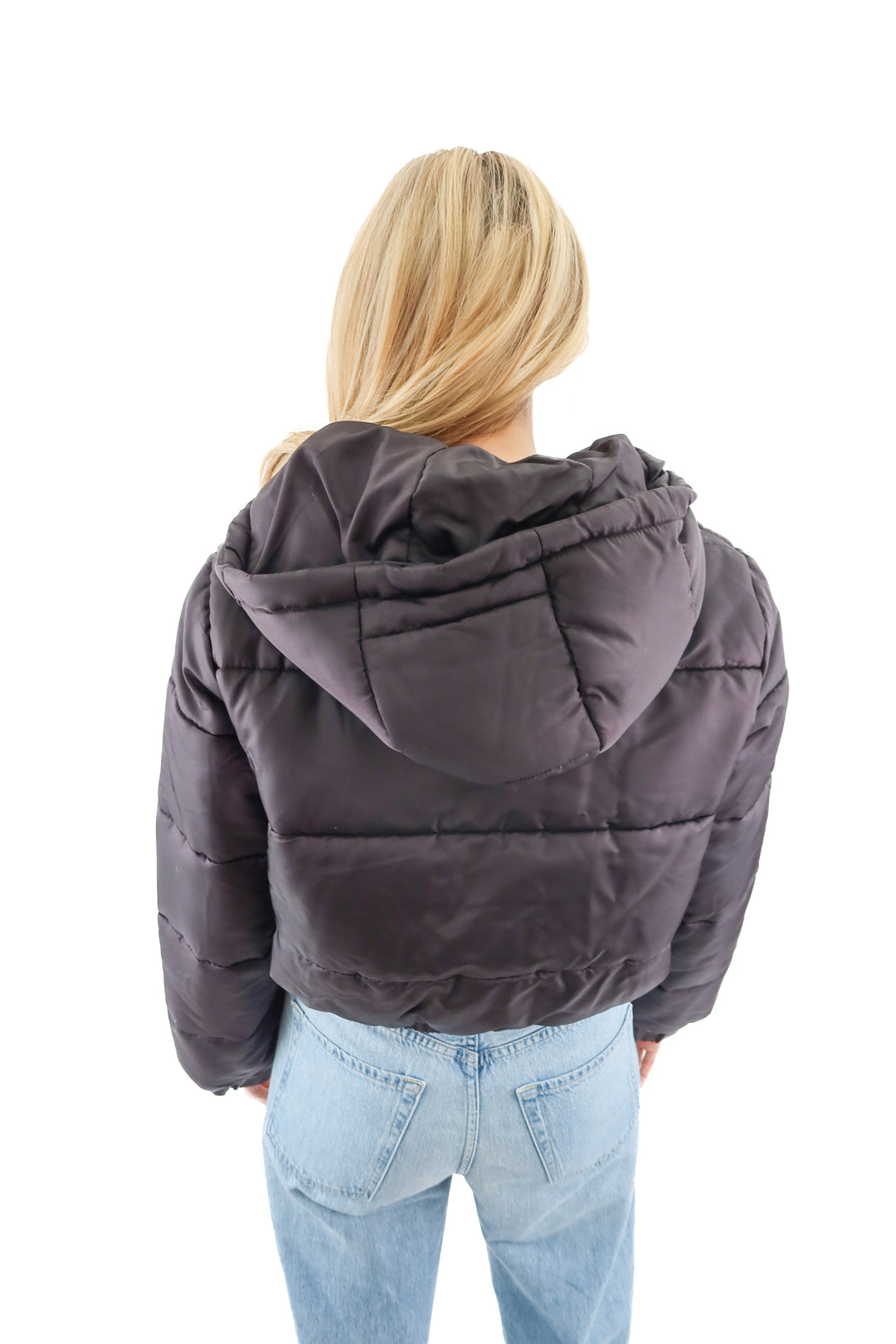 forever21 black puffer jacket (m)