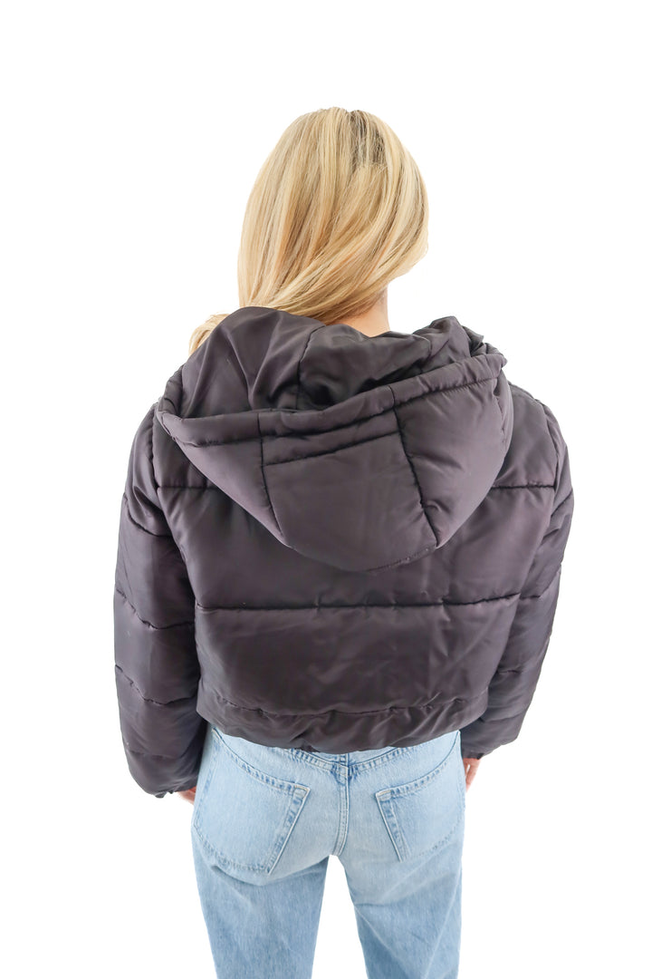 forever21 black puffer jacket (m)
