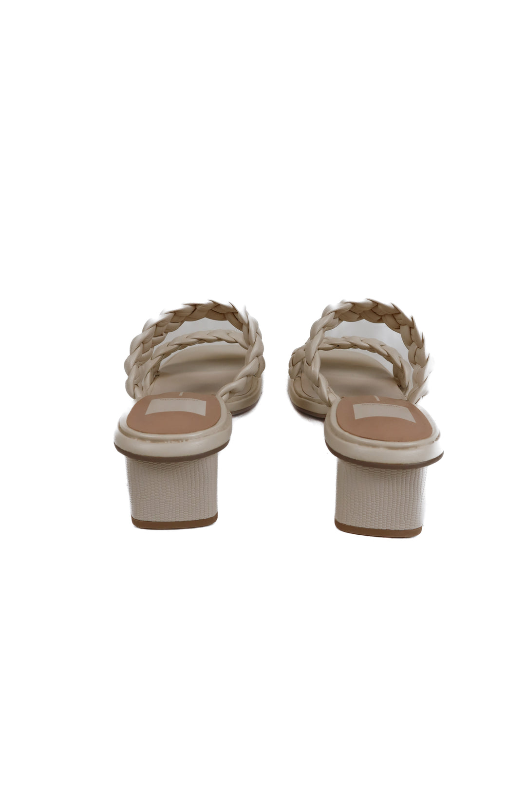 Dolce Vita Cream Braided Block Heel Sandals (6.5)