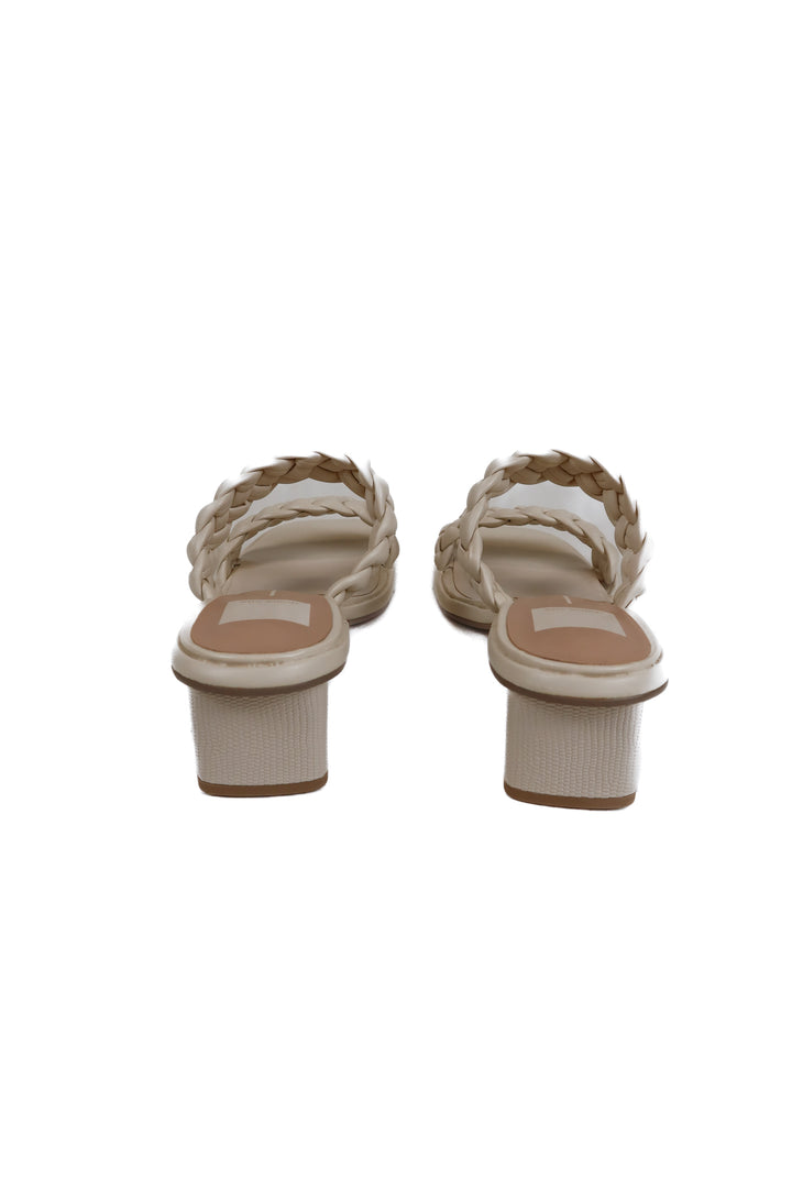 Dolce Vita Cream Braided Block Heel Sandals (6.5)