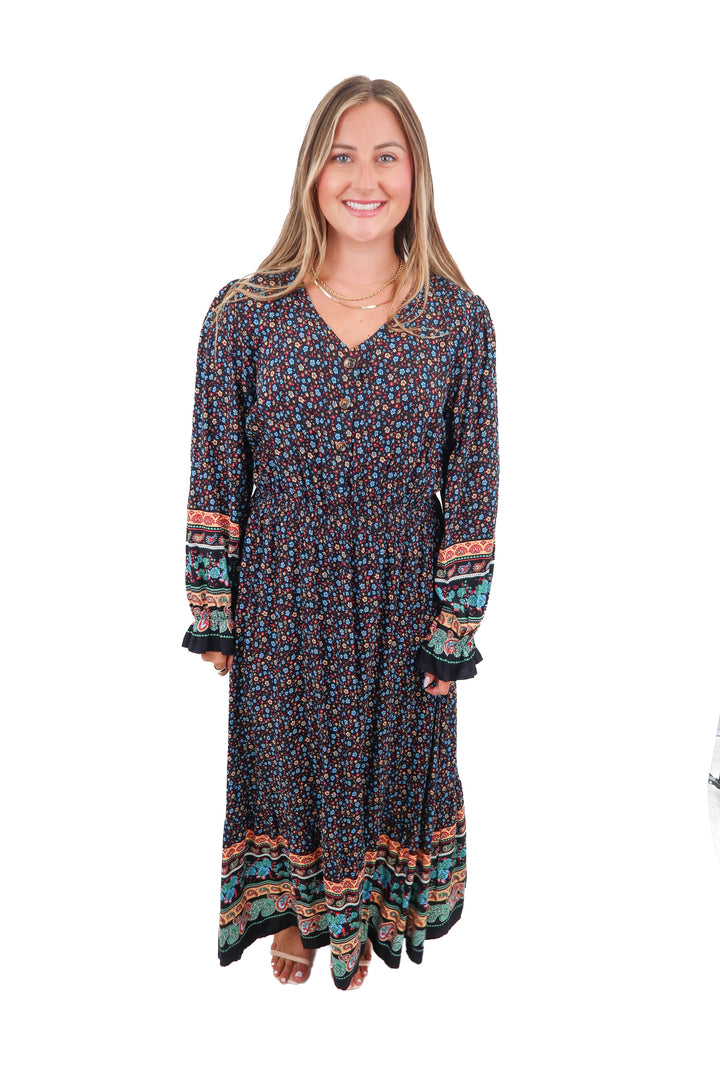 floral button up maxi dress NWT (XL)