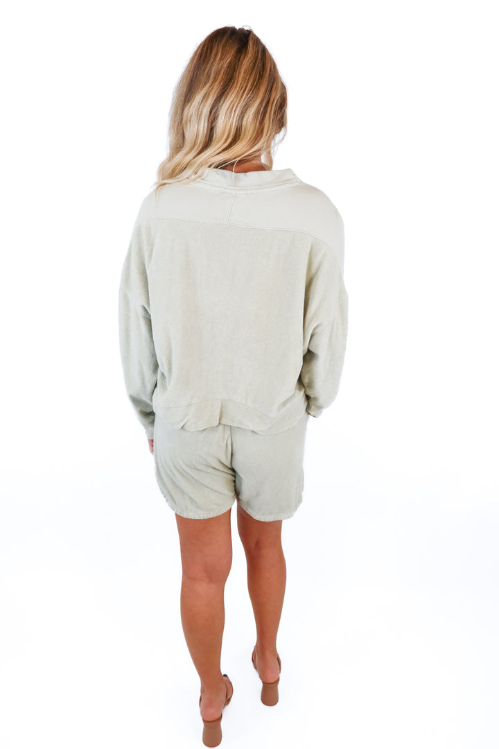 Varley Light Moss Green Terrycloth Set (S/M)