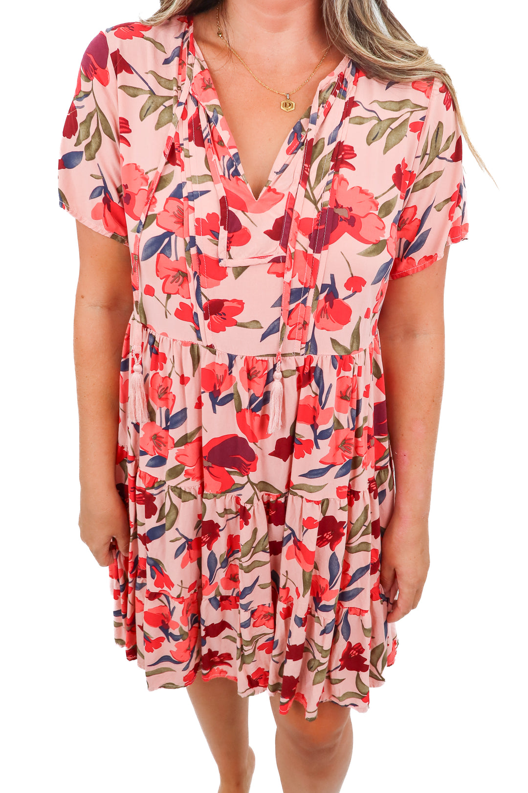 Dokotoo pink floral dress ( L)