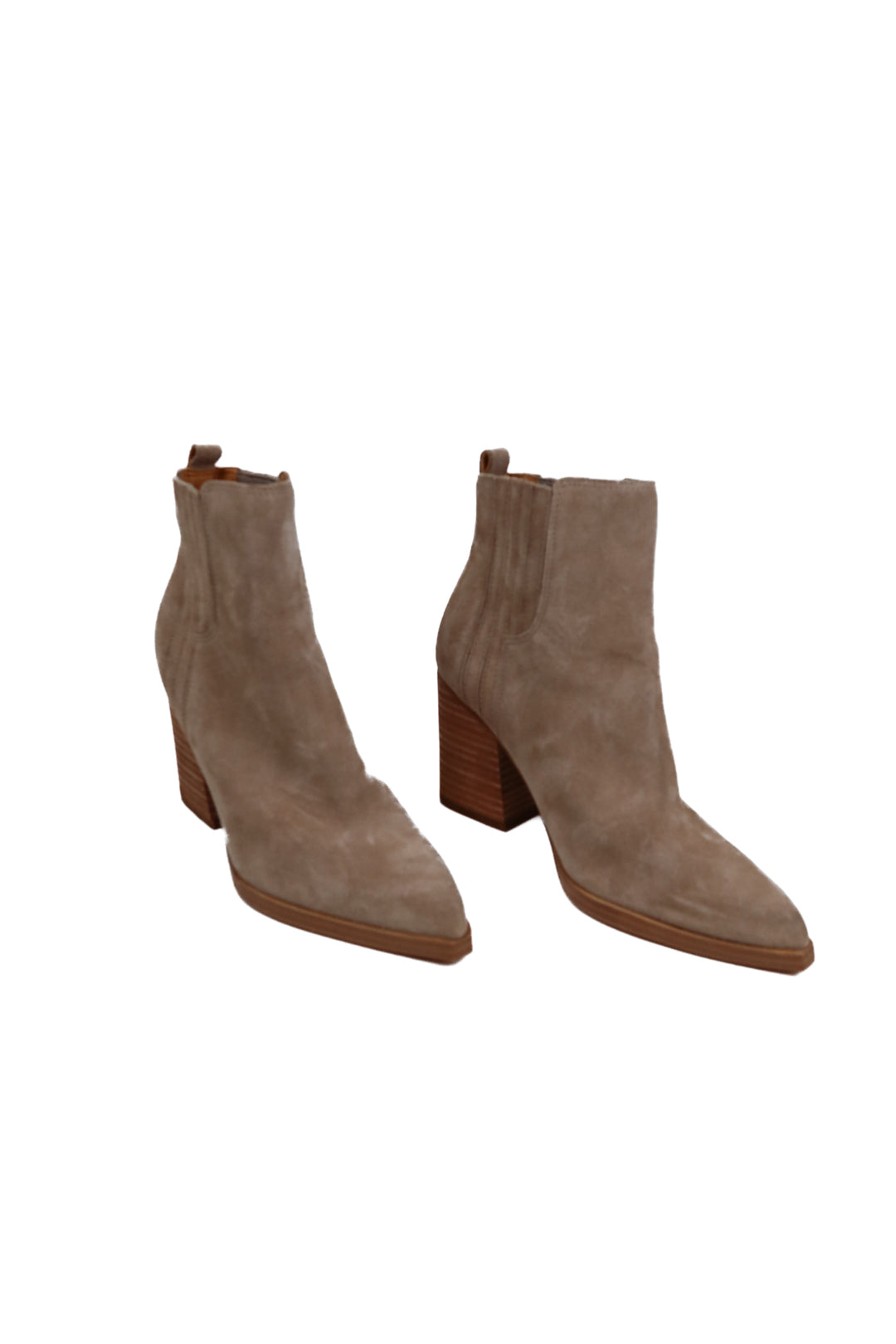 Marc Fisher light brown pointed toe booties (6)