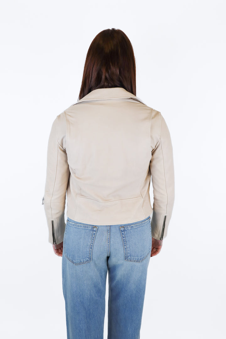 allsaints beige leather jacket (4; retail $529)*