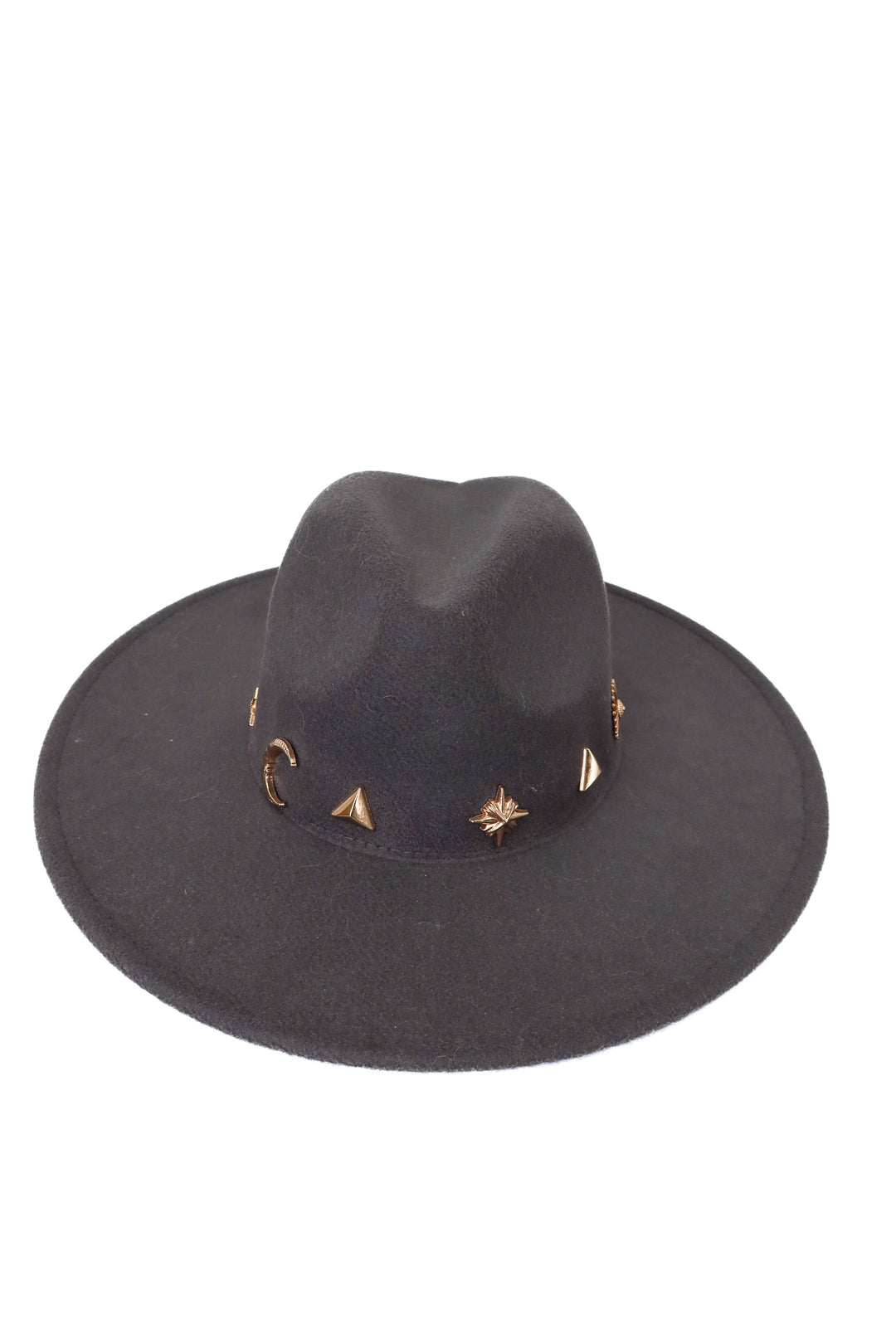 Anthropologie gray gold studded wool hat