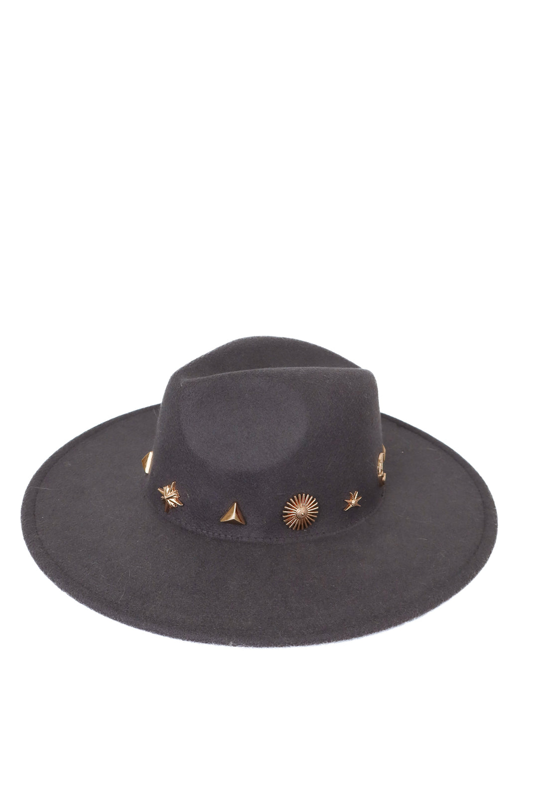 Anthropologie gray gold studded wool hat