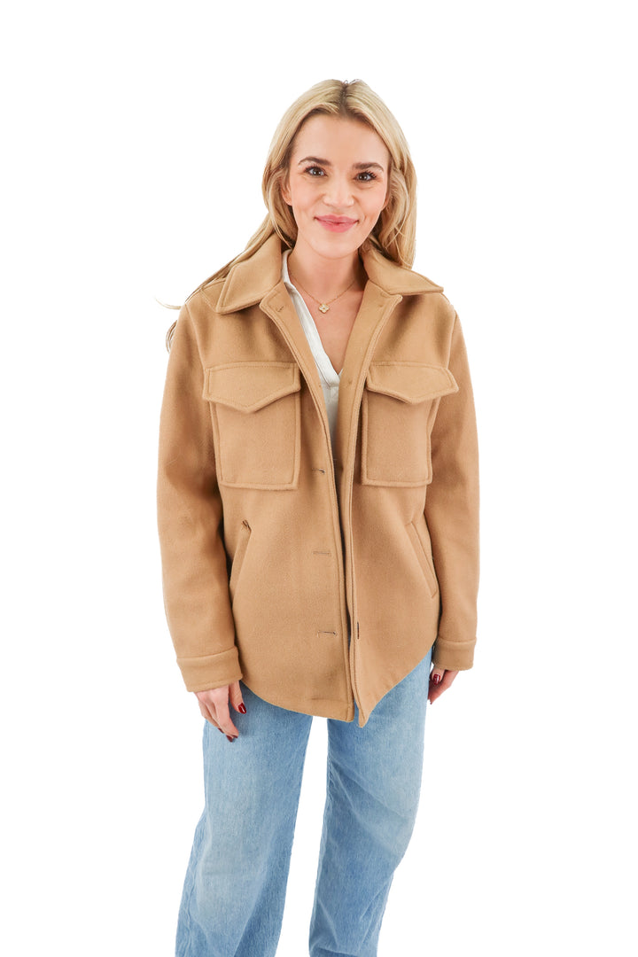 deluc brown wool jacket (m; retail $166)