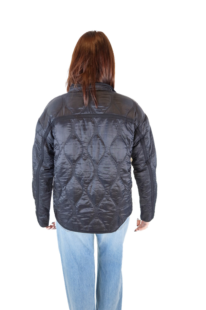 Miou Muse Black Quilted Puffer and Sherpa Reversible Jacket NWT (S/M)