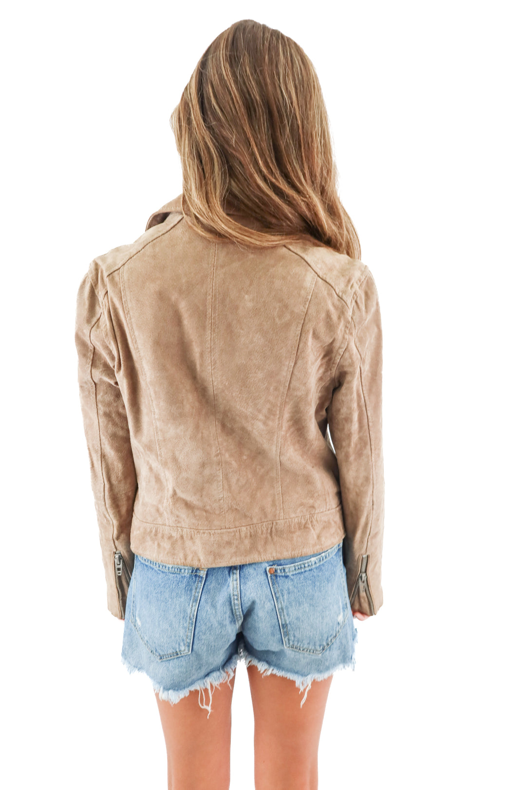 blank nyc brown suede leather jacket (m; retail $198)