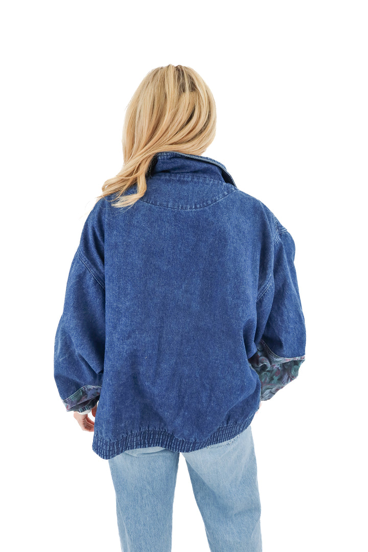 lavon vintage denim/floral jacket (xl)