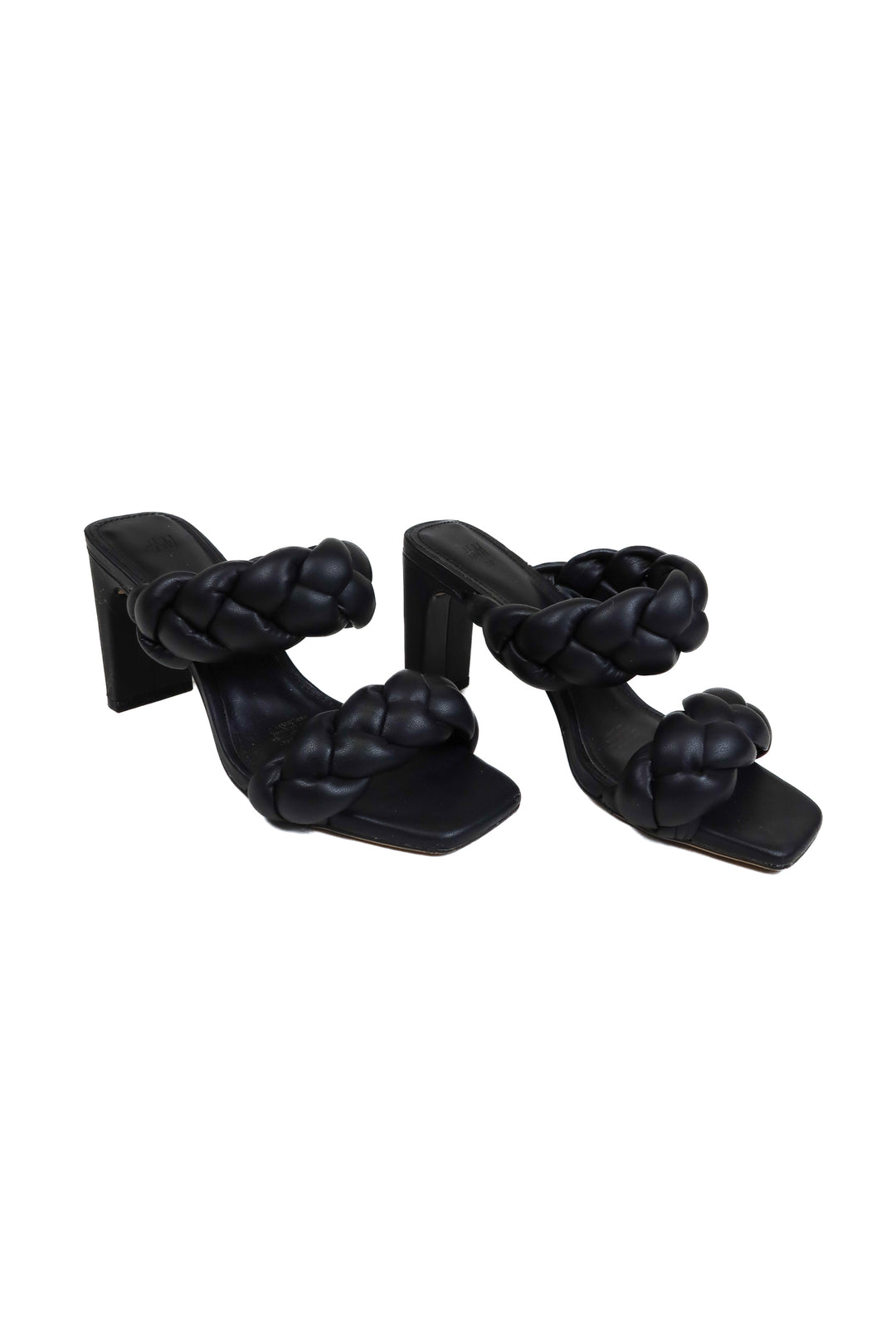 H&M black slip on heels (6.5)