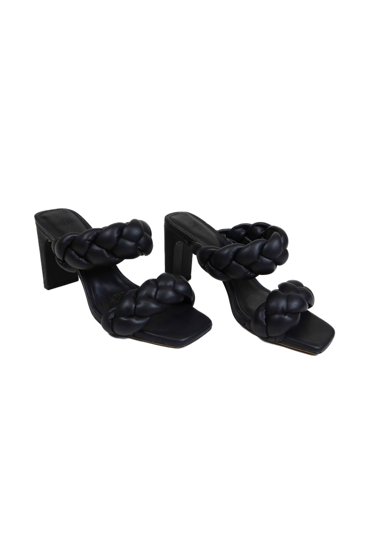 H&M black slip on heels (6.5)