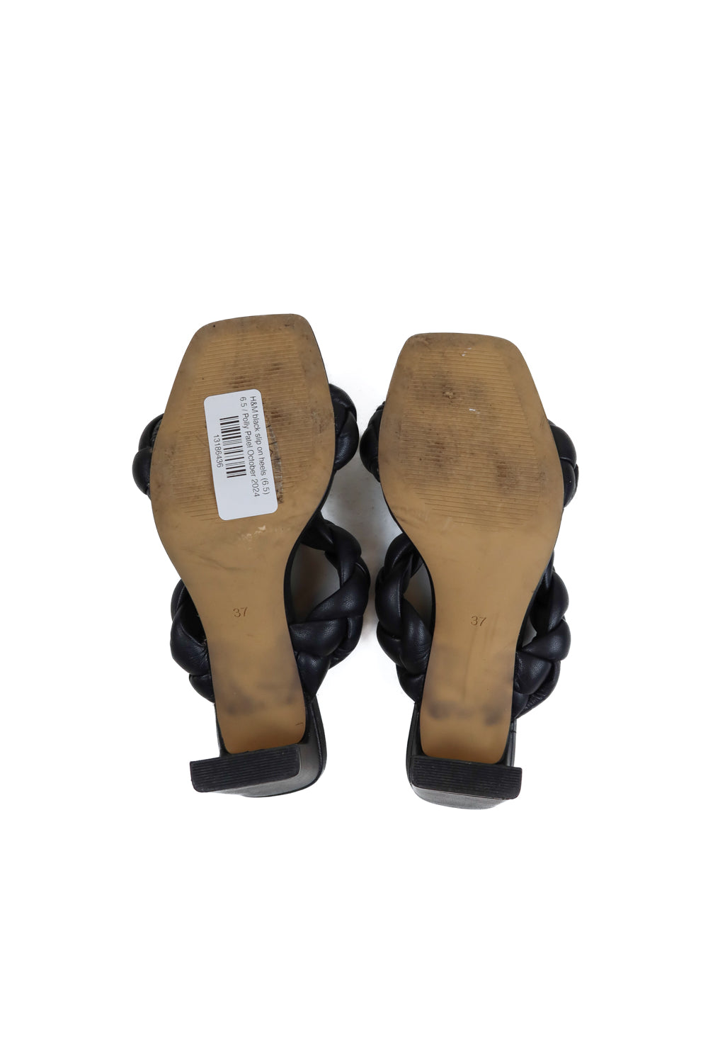 H&M black slip on heels (6.5)