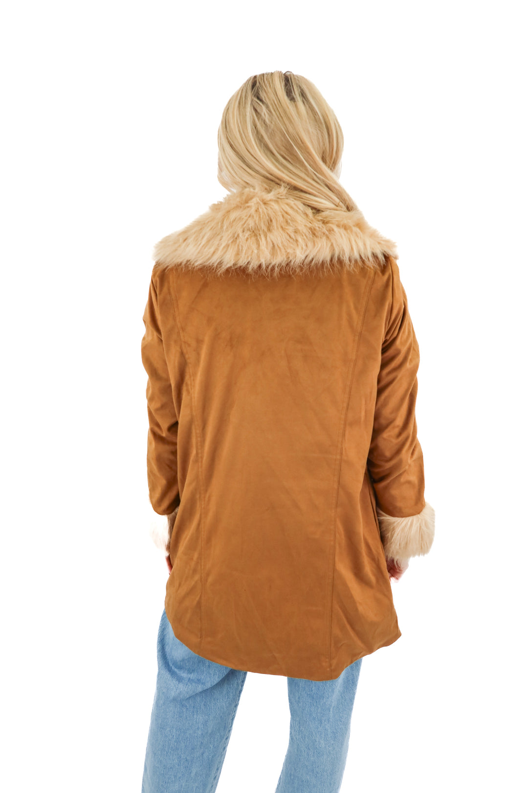 show me your mumu brown fur jacket (m; retail $216)