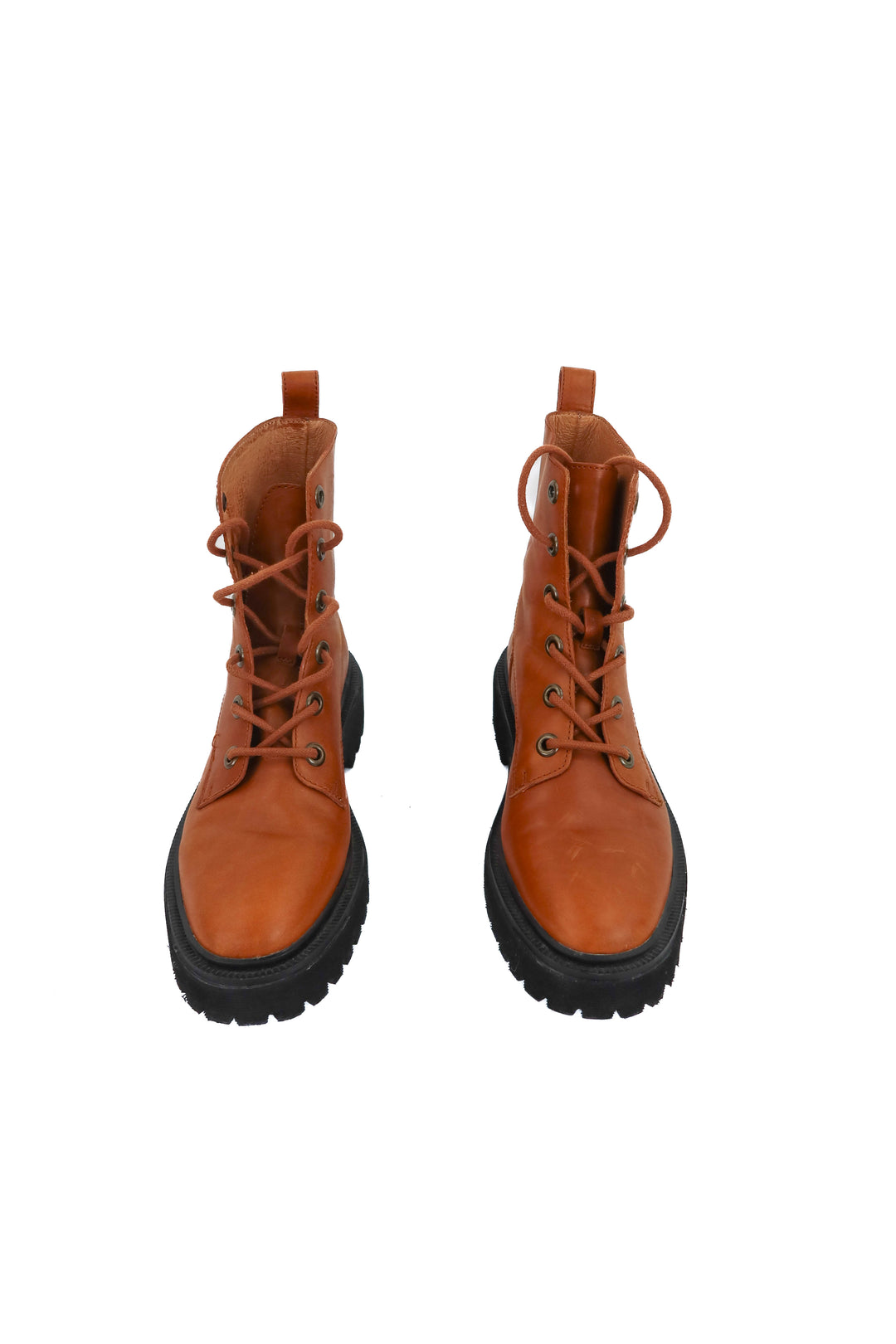 madewell brown combat boots (6.5; retail $198)