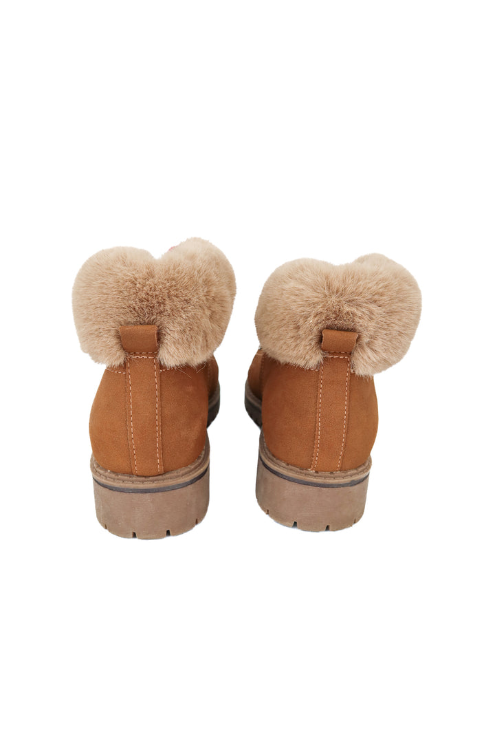 time and tru brown fur booties (8.5; retail $26.98)