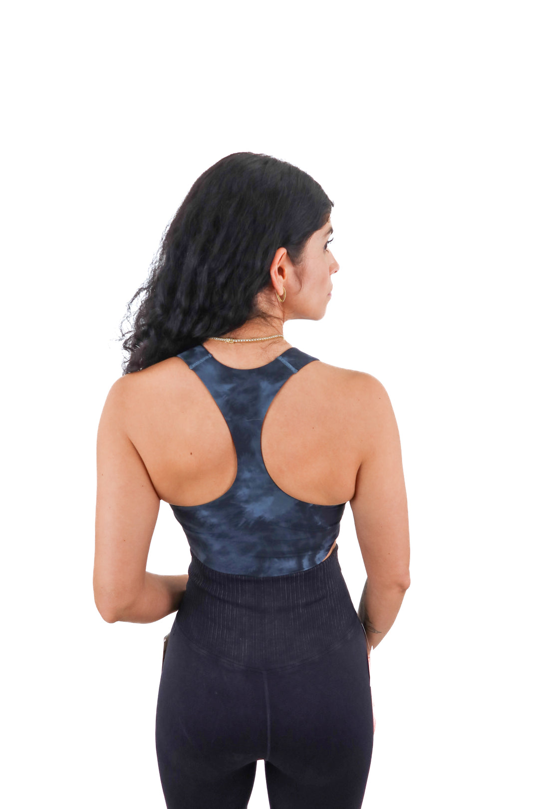 Spanx black tie dye sports bra NWT (M)