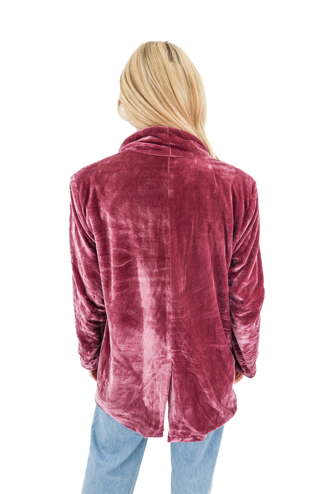 endless rose purple velvet blazer (m; retail $130)