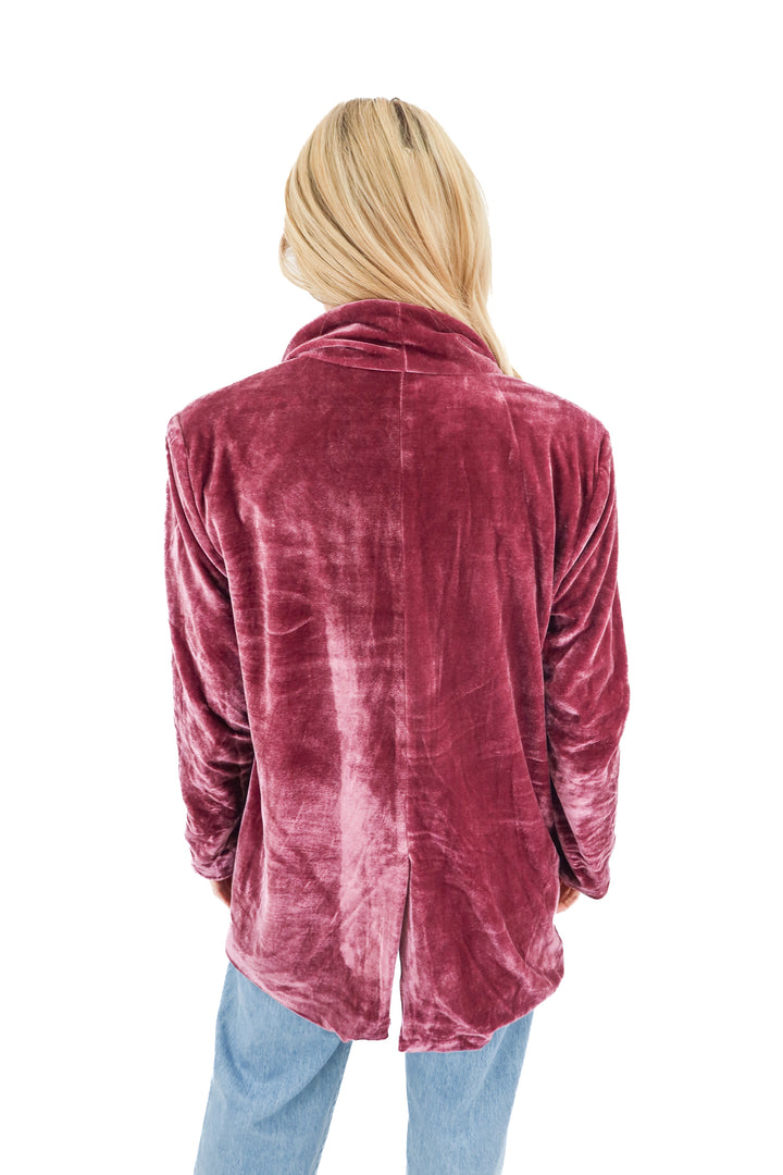 endless rose purple velvet blazer (m; retail $130)