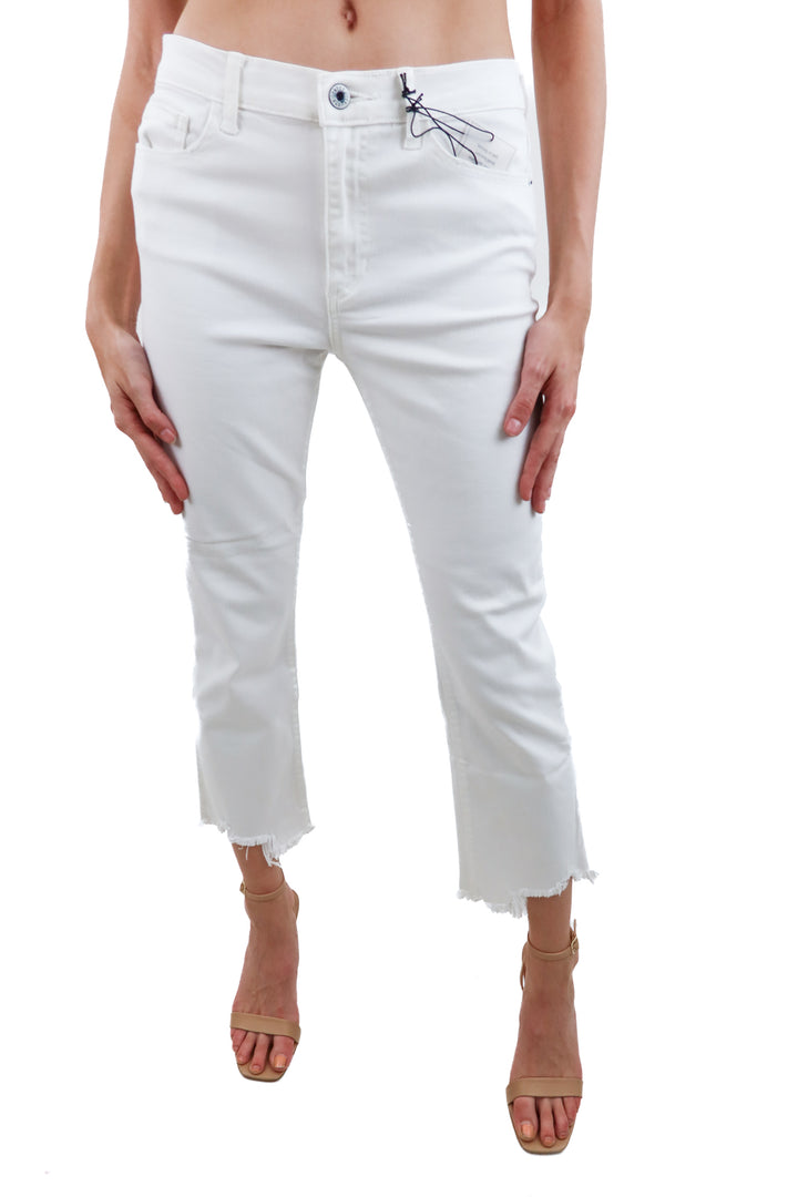 sneak peek white straight leg raw hem jeans nwt (28; retail $60)