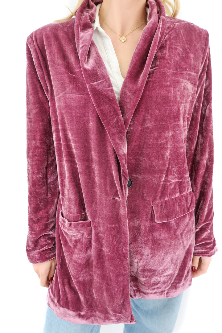 endless rose purple velvet blazer (m; retail $130)