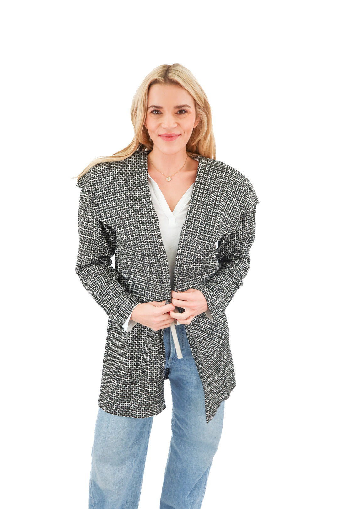 studio 1 black wool open jacket (6)