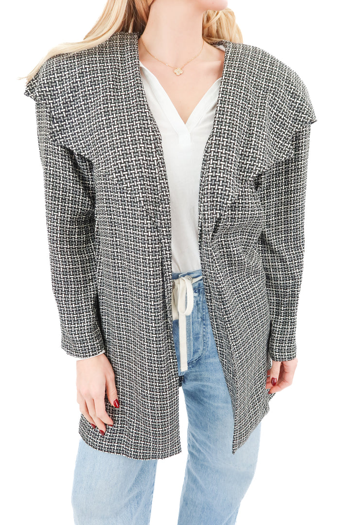 studio 1 black wool open jacket (6)