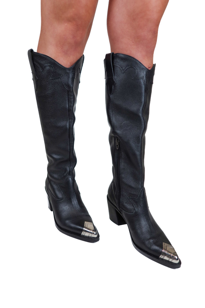Dolce Vita black tall cowboy boot (7; retail $99)