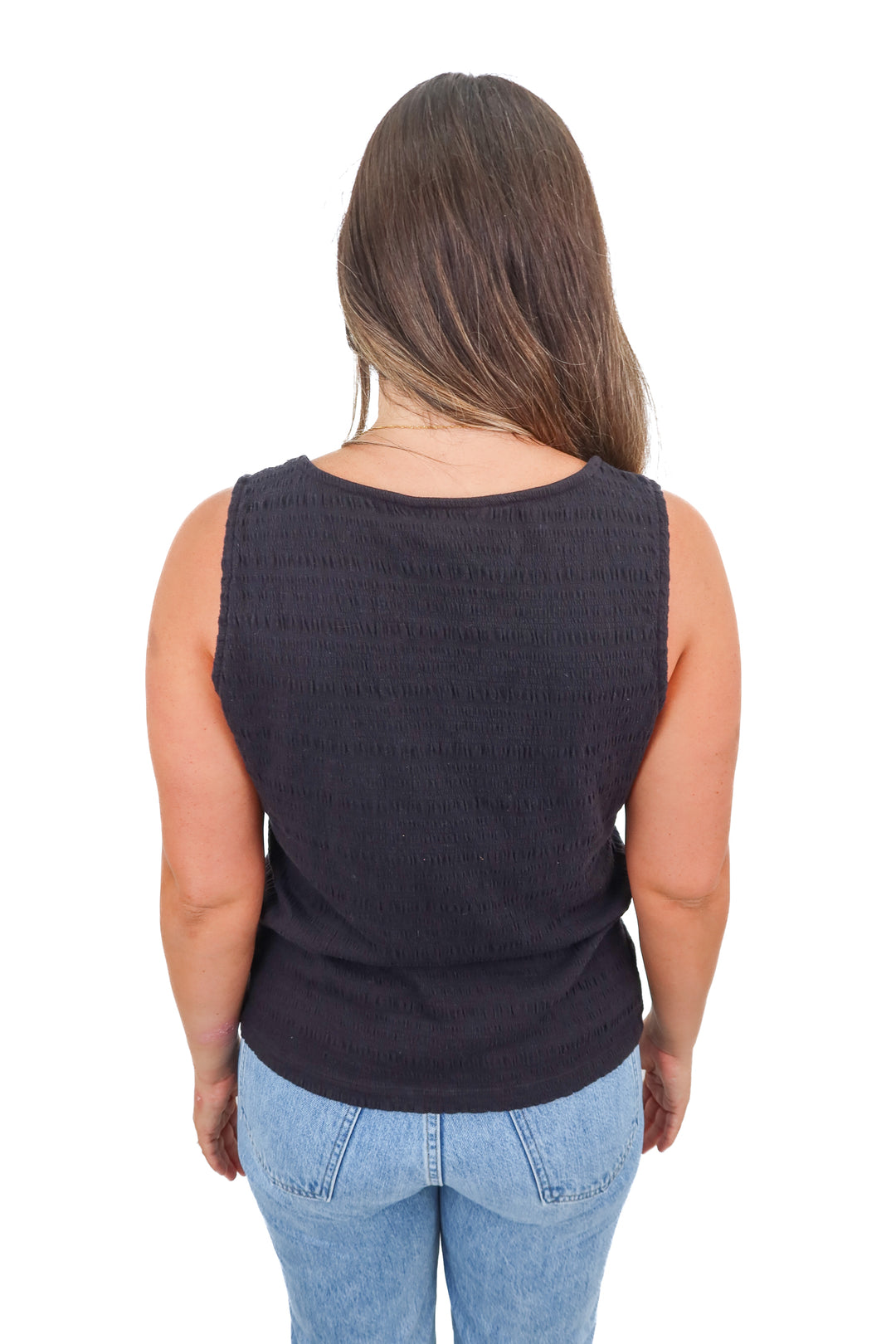 croft & barrow black sleeveless top (L)